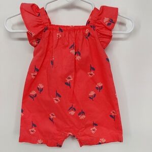Carter's pink summer floral romper newborn